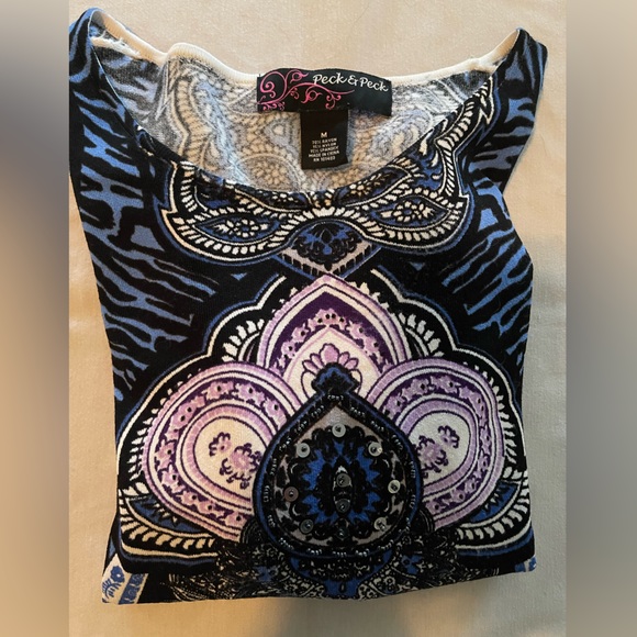 Peck & Peck printed light weight sweater size M - Picture 3 of 3